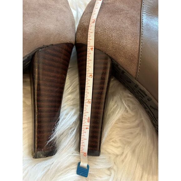 Elaine Turner platform bootie tan leather suede size 9 EUC - Picture 9 of 9